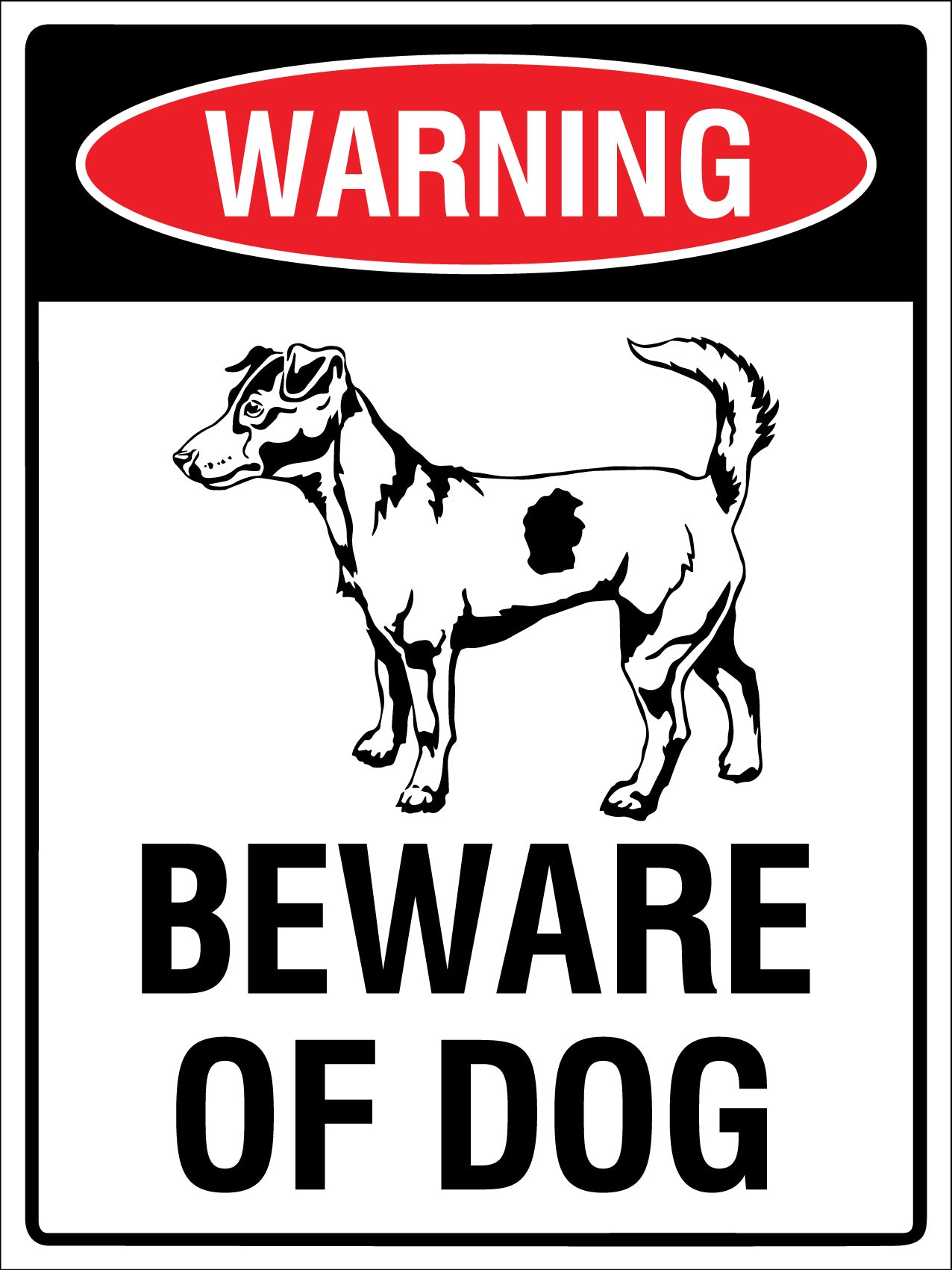 Warning Beware Of Dog Jack Russell Terrier Sign