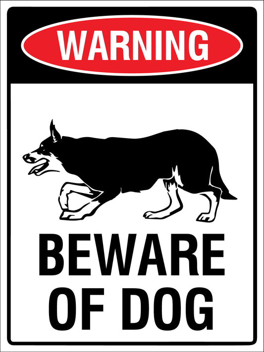 Warning Beware Of Dog Kelpie Sign