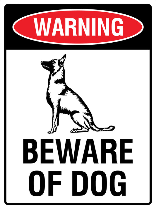 Warning Beware Of Dog Malinois Sign