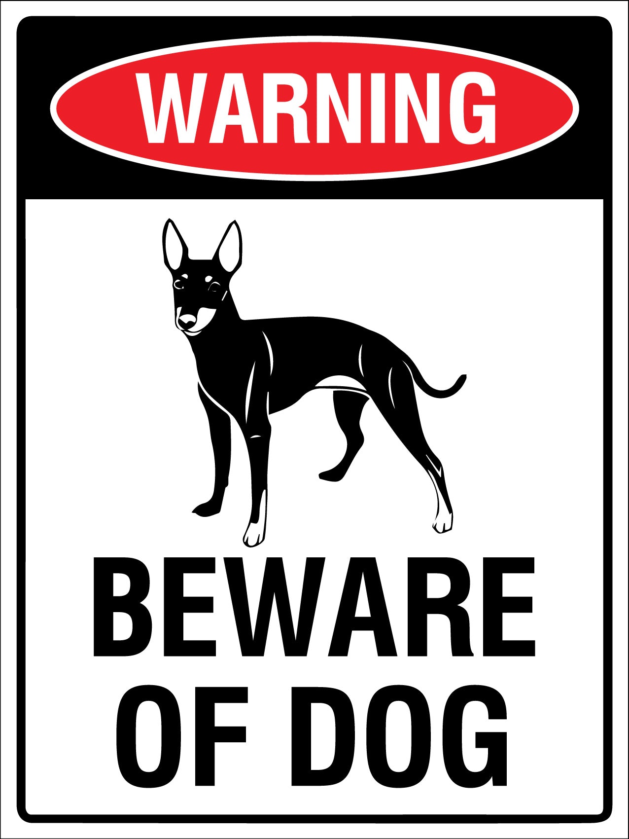 Warning Beware Of Dog Manchester Terrier Sign