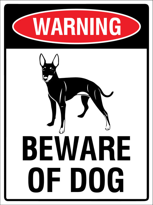 Warning Beware Of Dog Manchester Terrier Sign