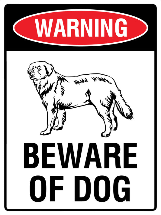 Warning Beware Of Dog Maremma Sheepdog Sign