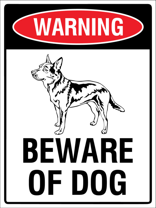 Warning Beware Of Dog Red Heeler Sign