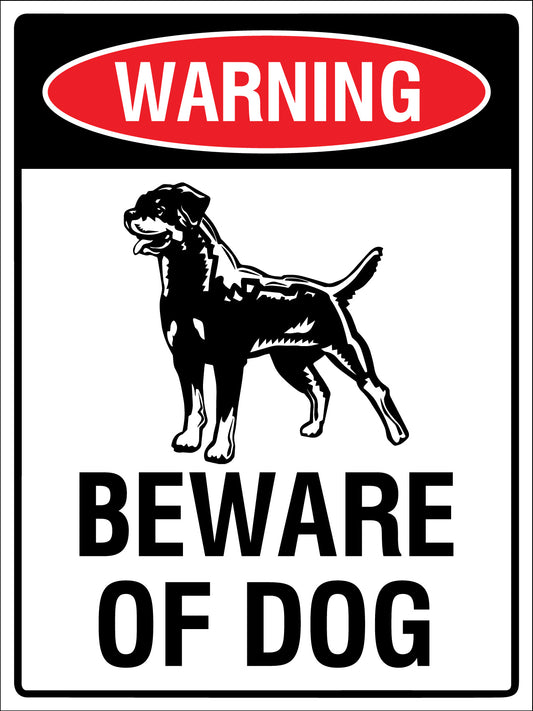 Warning Beware Of Dog Rottweiler Sign