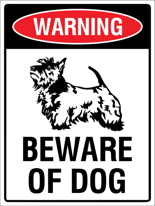 Warning Beware Of Dog Scottish Terrier Sign