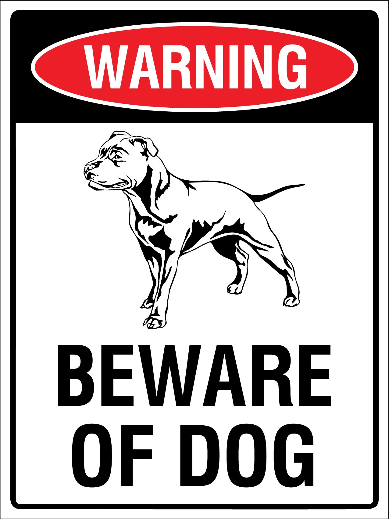 Warning Beware Of Dog Staffordshire Bull Terrier Sign