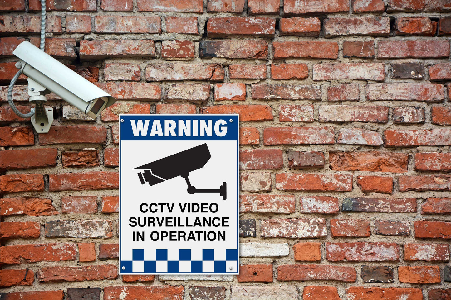 Warning CCTV Video Surveillance In Operation Sign