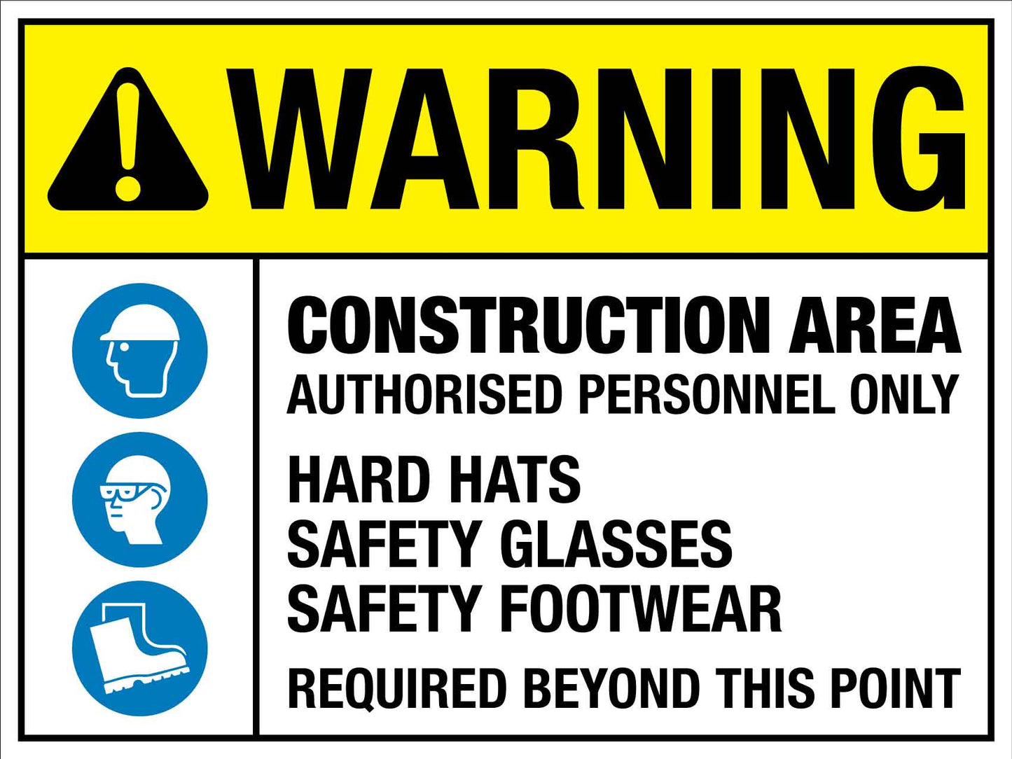 Warning Construction Area Sign