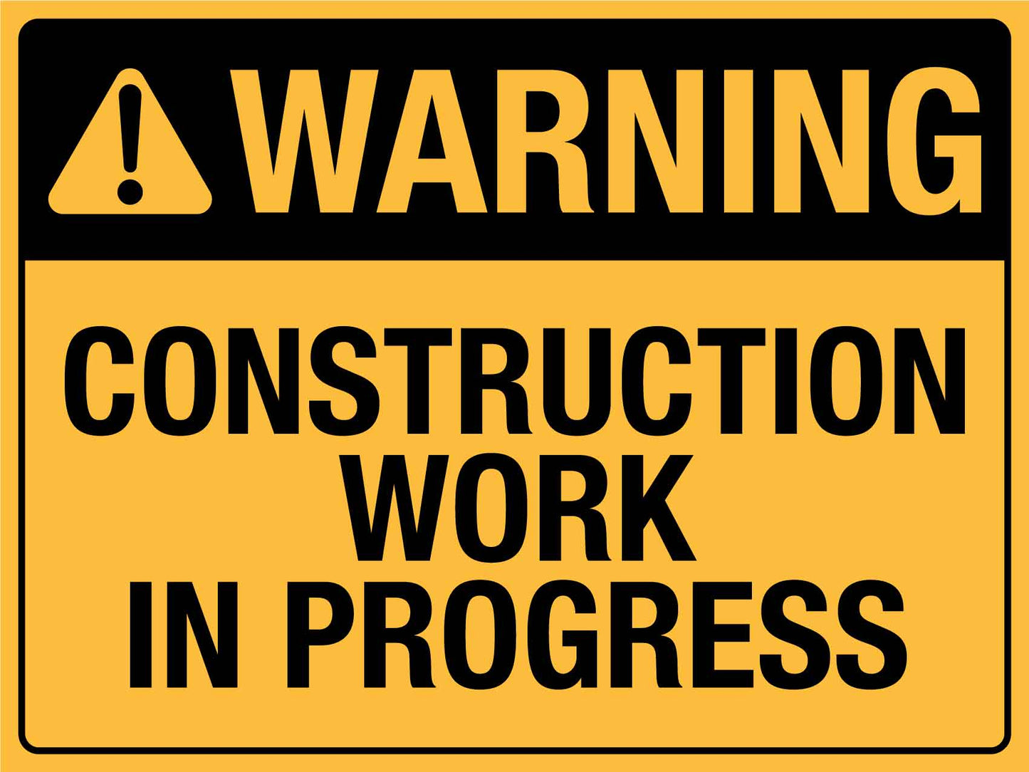 Warning Construction Work In Progress Sign