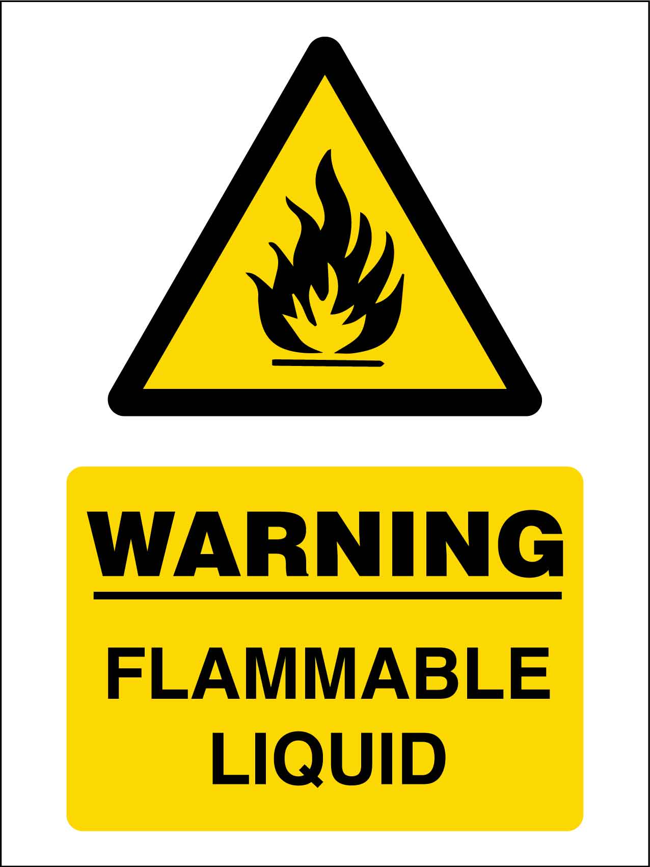 Warning Flammable Liquid Sign