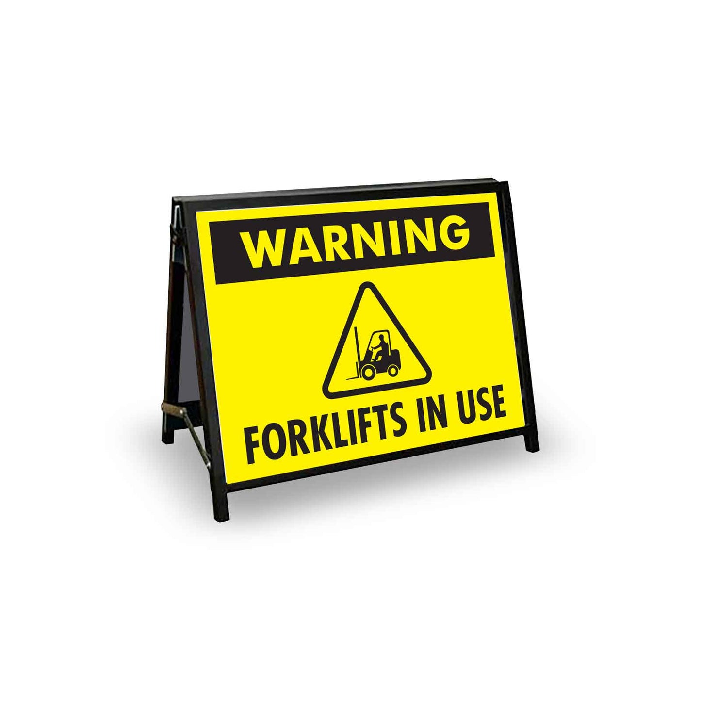 A-Frame Landscape Black - Warning Forklifts In Use Corflute Inserts