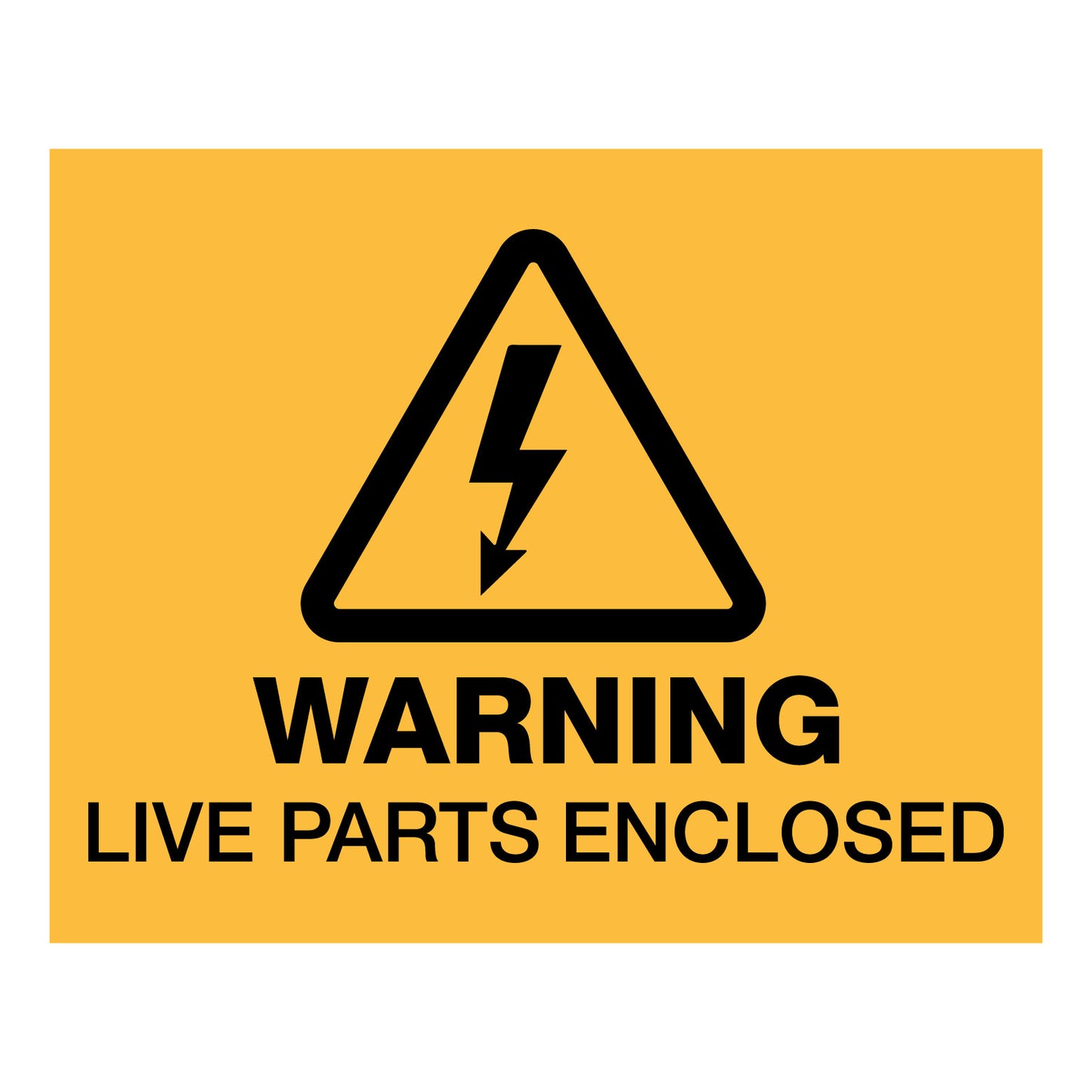 Warning Live Parts Enclosed (Rectangle) Decal