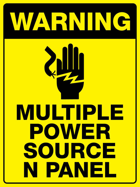 Warning Multiple Power Source In Panel Sign