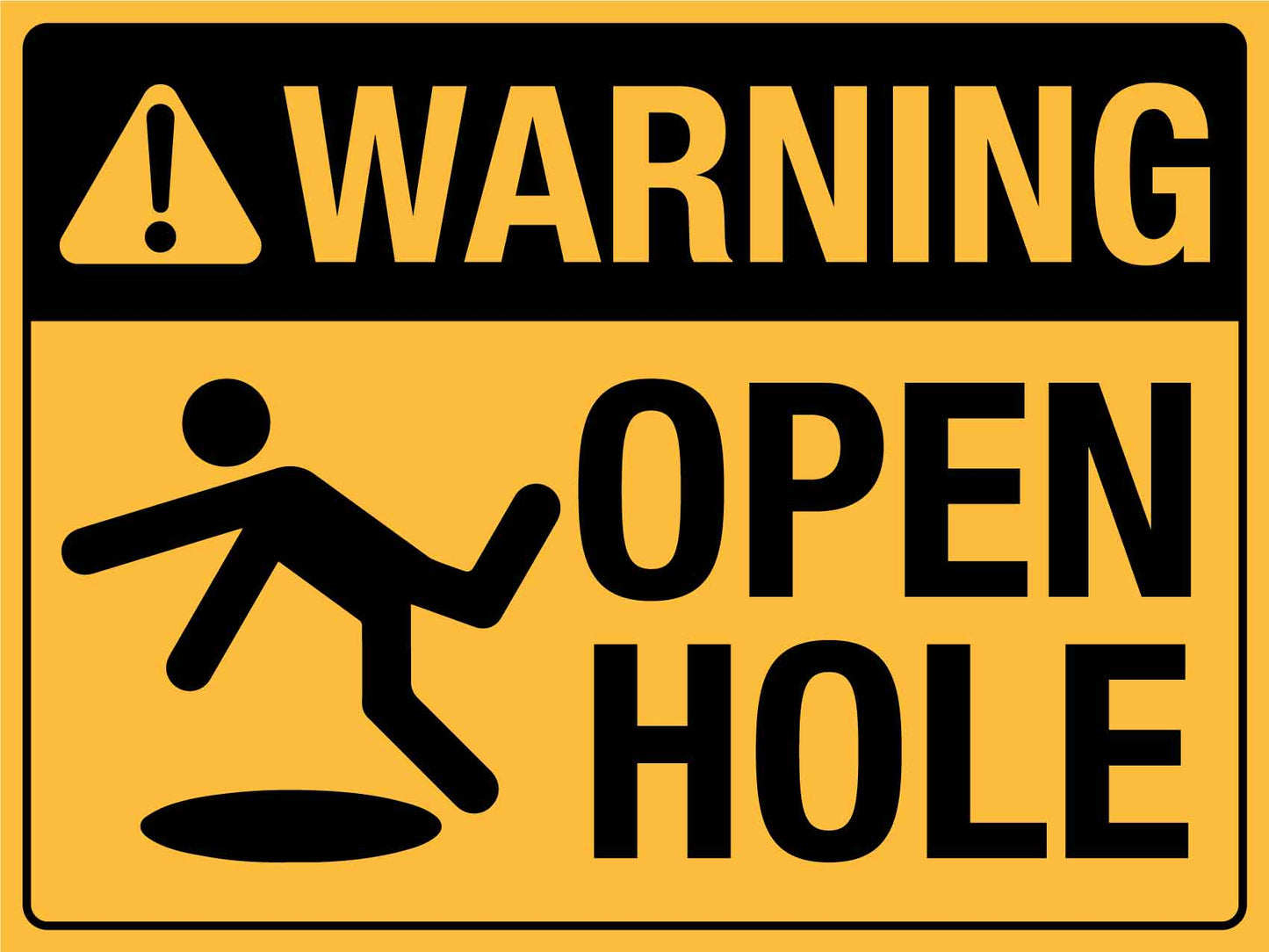 Warning Open Hole Sign