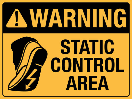 Warning Static Control Area Sign