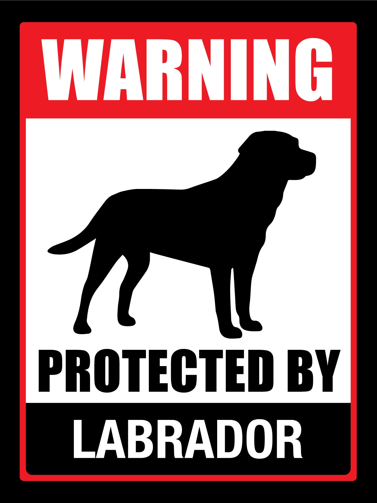 Warning Protected By Labrador Sign