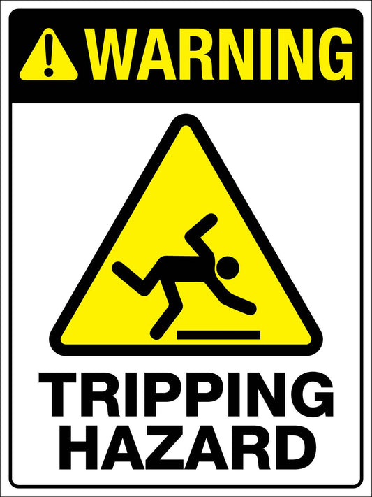 Warning Tripping Hazard Sign