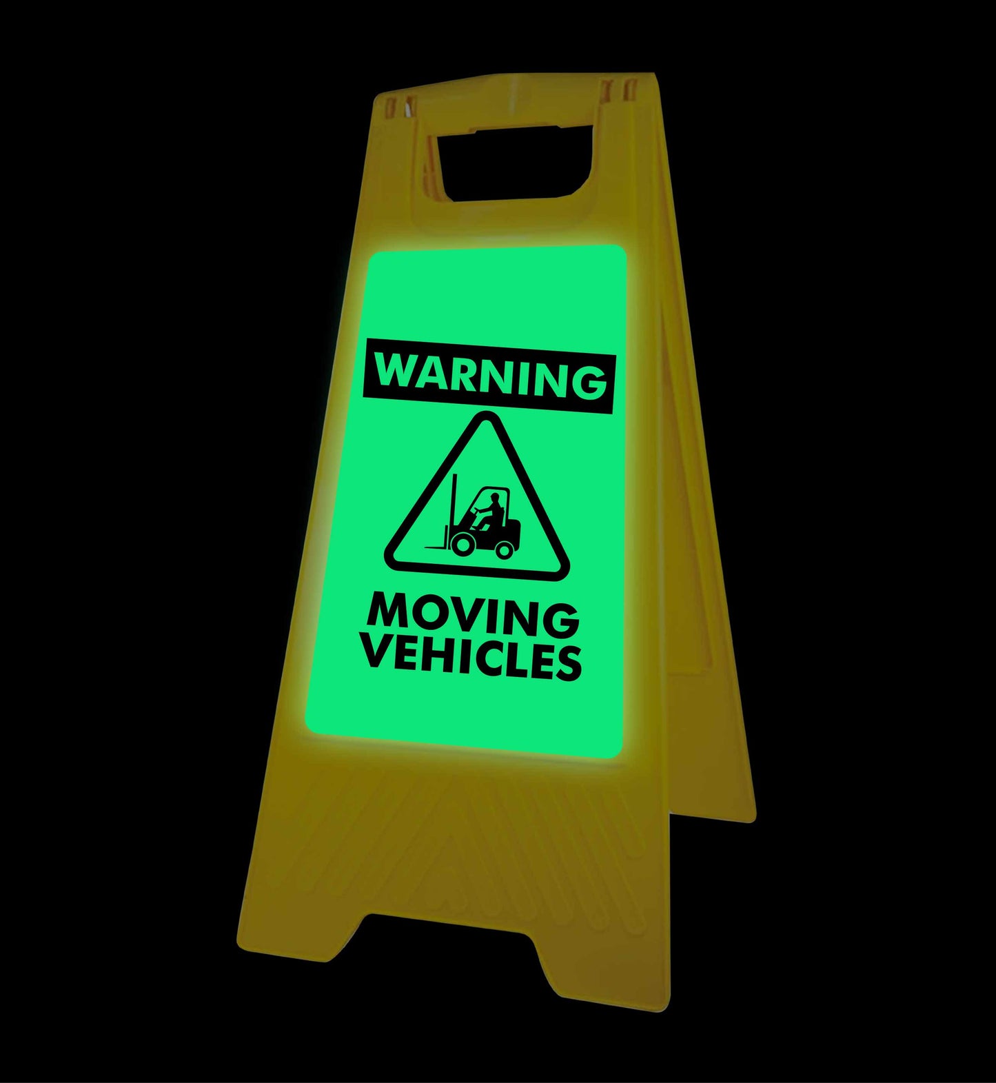 Glow In The Dark - Yellow A-Frame - Warning Moving Vehicles