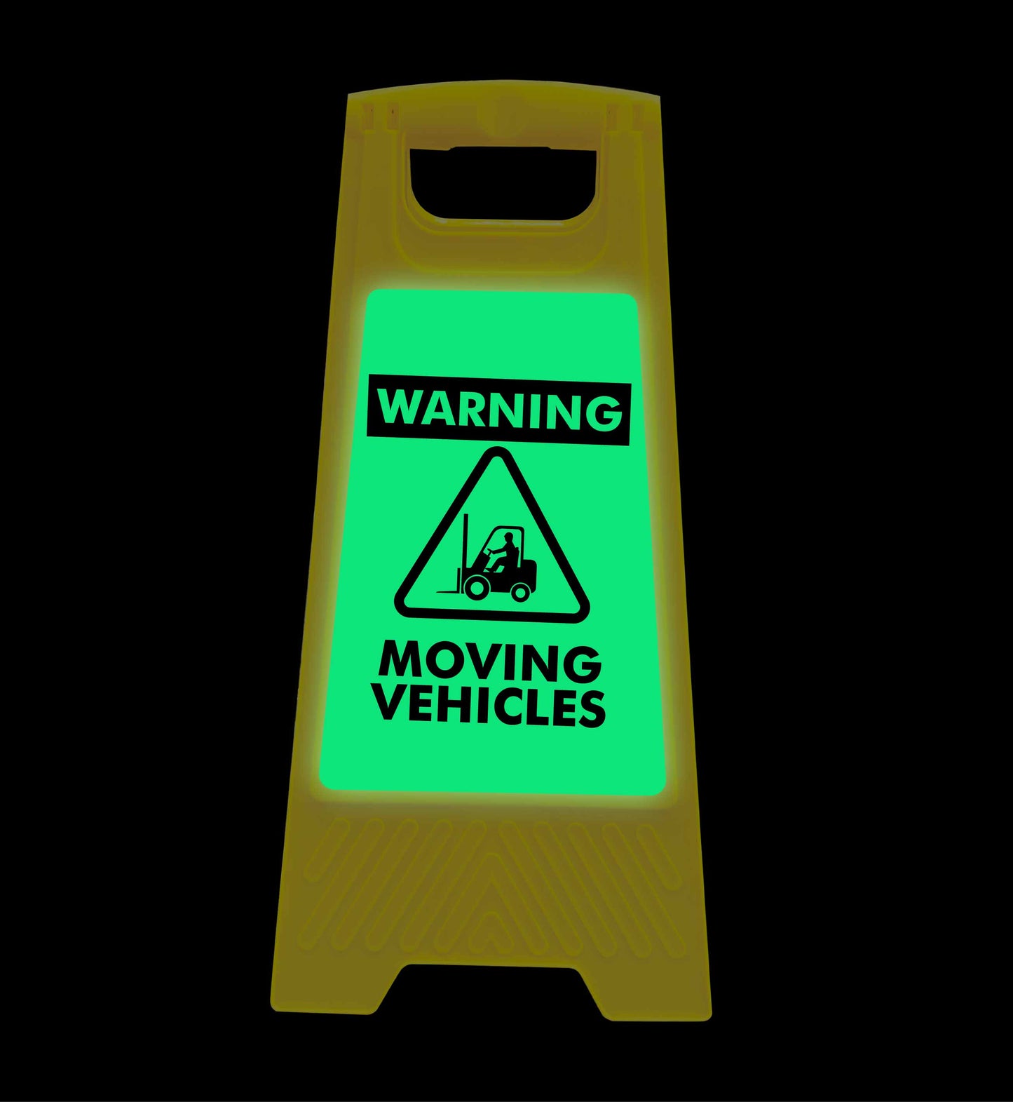 Glow In The Dark - Yellow A-Frame - Warning Moving Vehicles