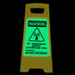 Glow In The Dark - Yellow A-Frame - Warning RF Microwave Energy Controlled Area