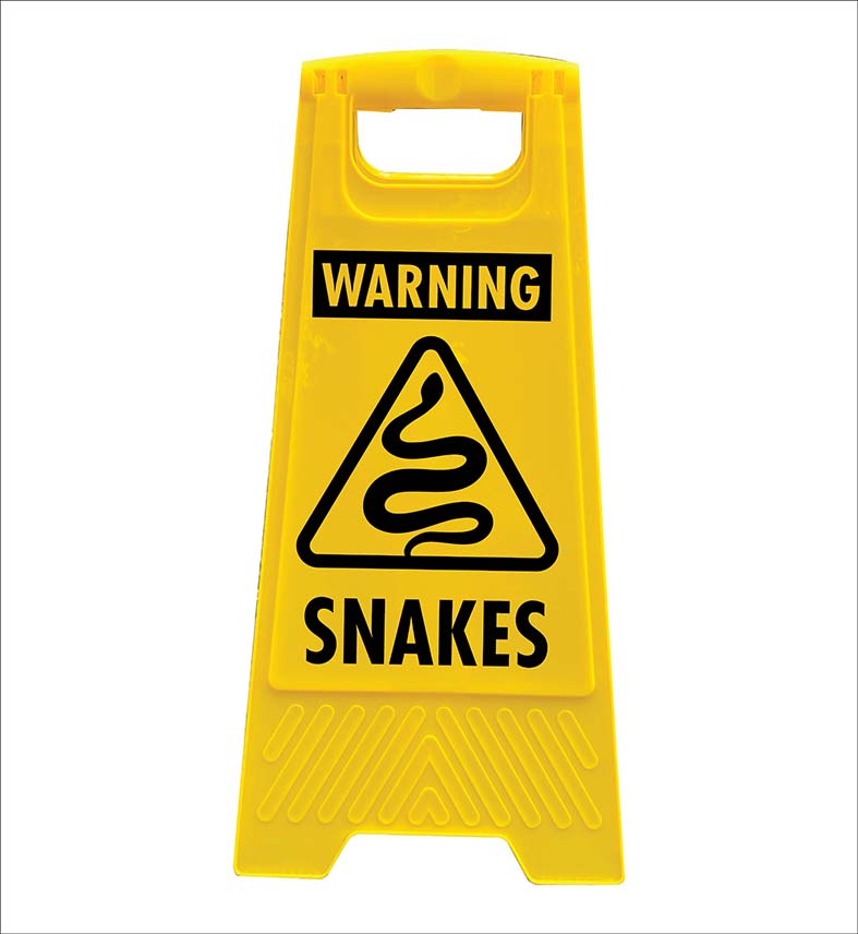 Yellow A-Frame - Warning Snakes