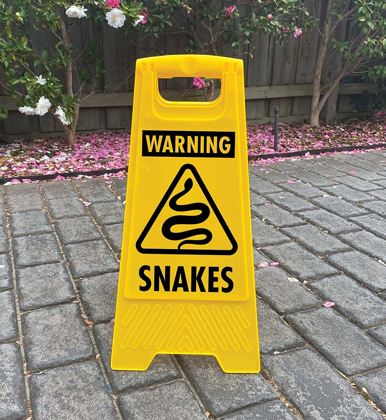 Yellow A-Frame - Warning Snakes