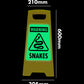 Glow In The Dark - Yellow A-Frame - Warning Snakes
