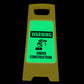 Glow In The Dark - Yellow A-Frame - Warning Under Construction