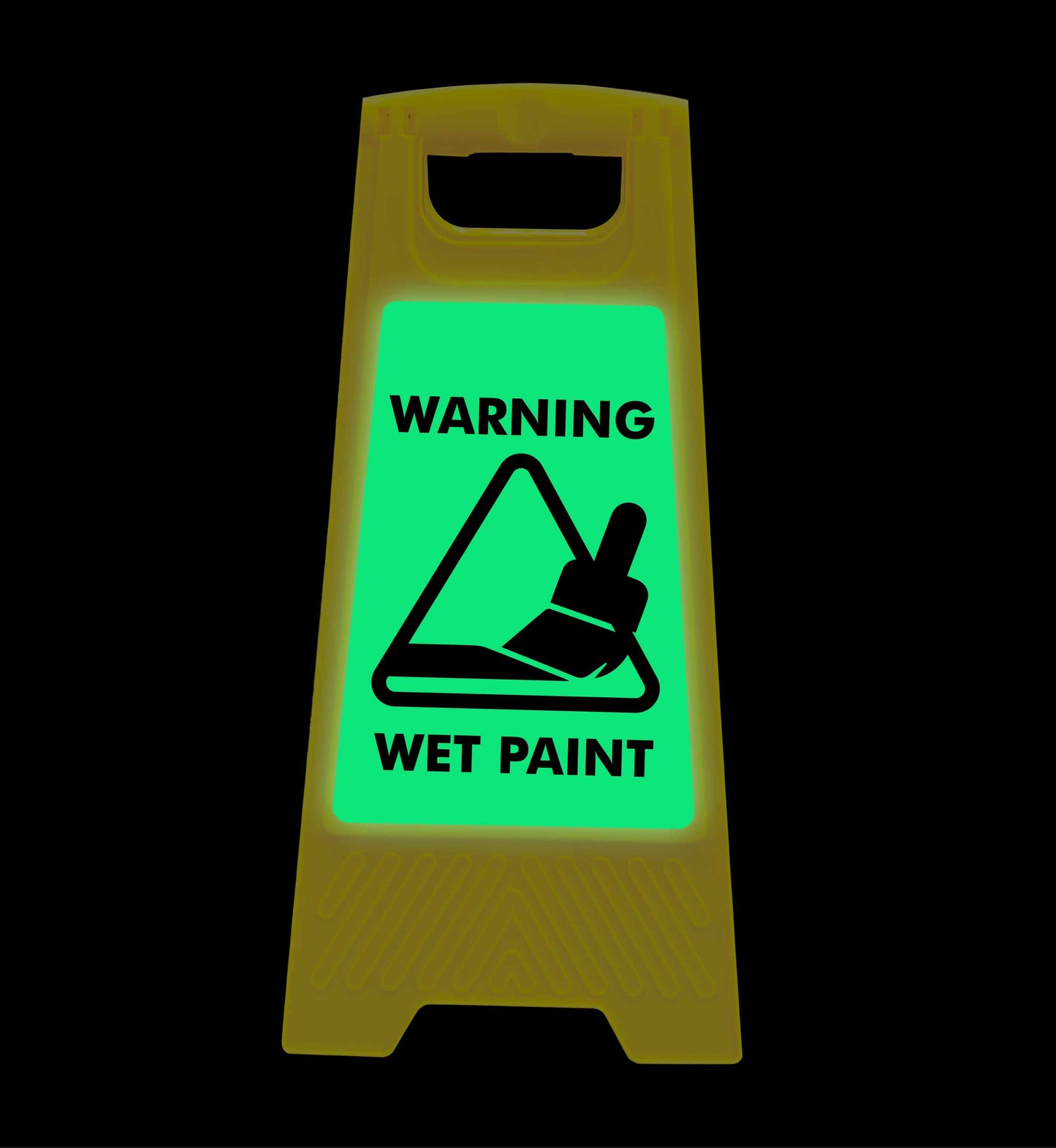 Glow In The Dark - Yellow A-Frame - Warning Wet Paint