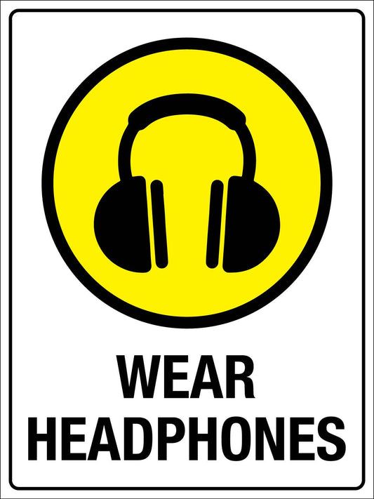 Wear Headphones Sign