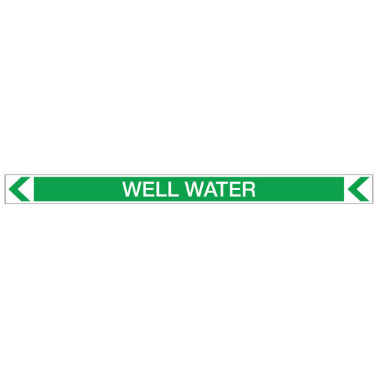 Pool/Spa - Well Water (Left) - Pipe Marker Sticker