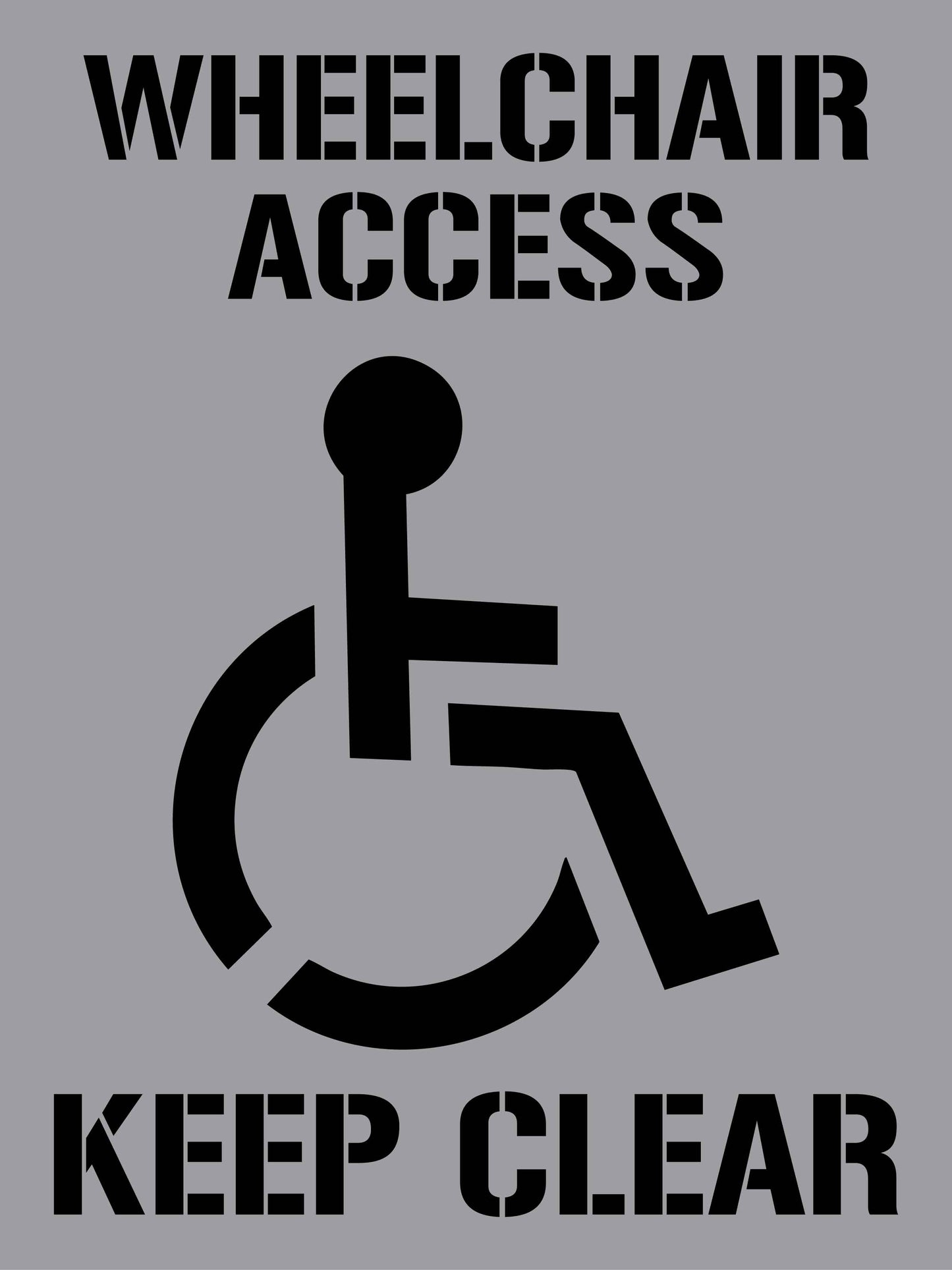 WheelChair Access Keep Clear - Aluminium Composite Stencil