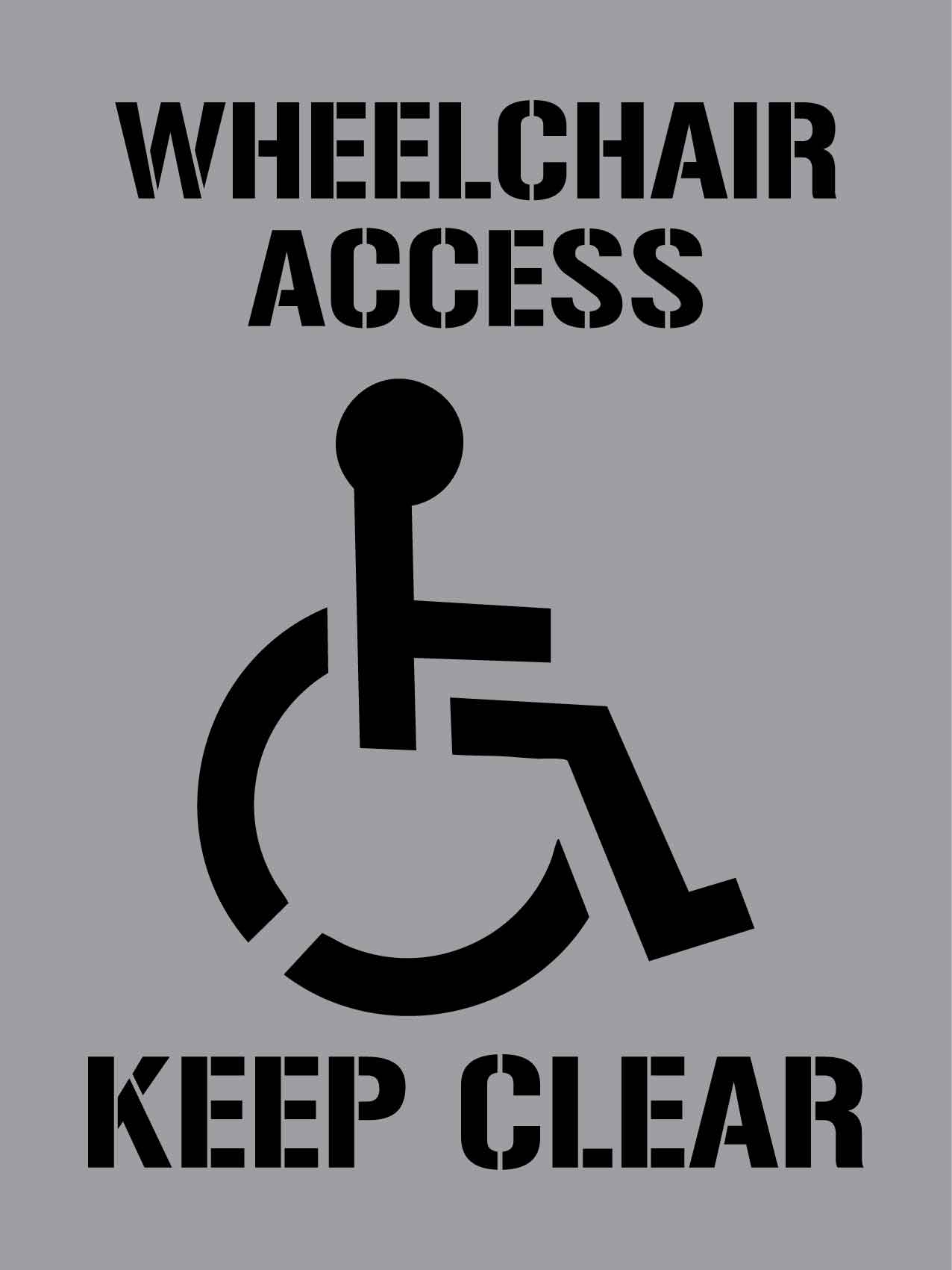 WheelChair Access Keep Clear - Aluminium Composite Stencil