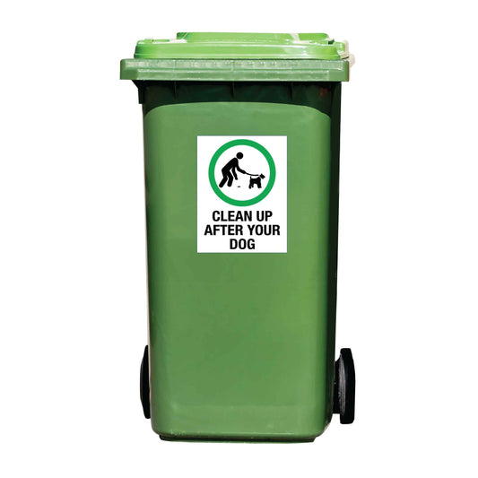 Clean Up After Your Dog Wheelie Bin Stickers