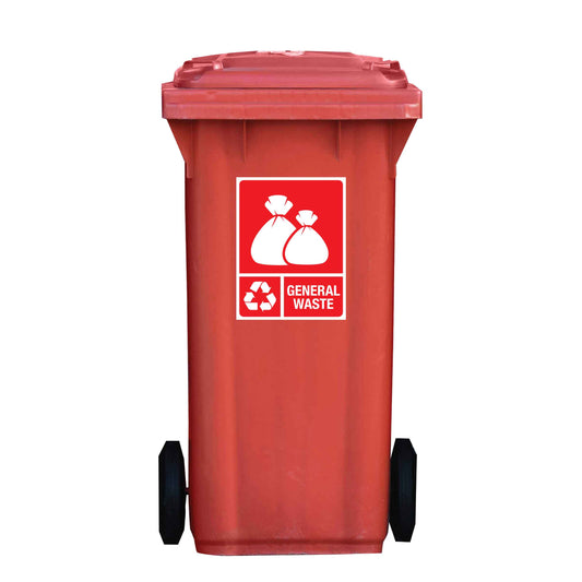 Standard General Waste Wheelie Bin Stickers