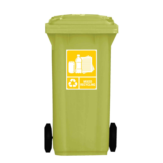 Standard Mixed Recycling Wheelie Bin Stickers