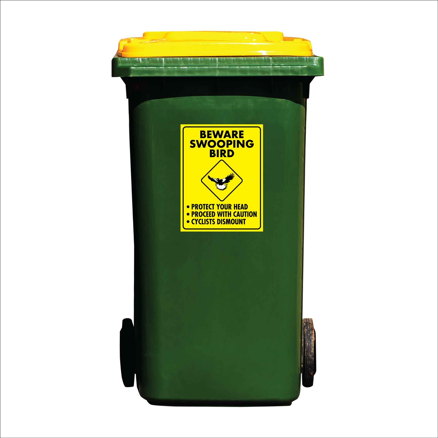 Beware Swooping Bird Wheelie Bin Sticker