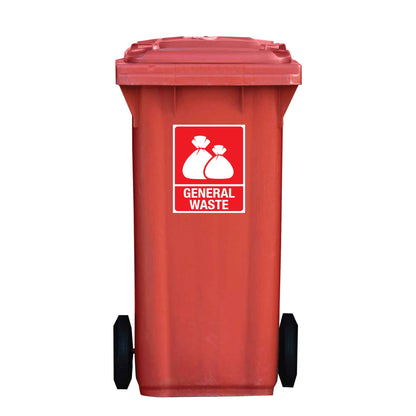 Standard General Waste Wheelie Bin Stickers