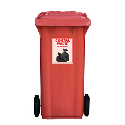 Premium General Waste Wheelie Bin Stickers