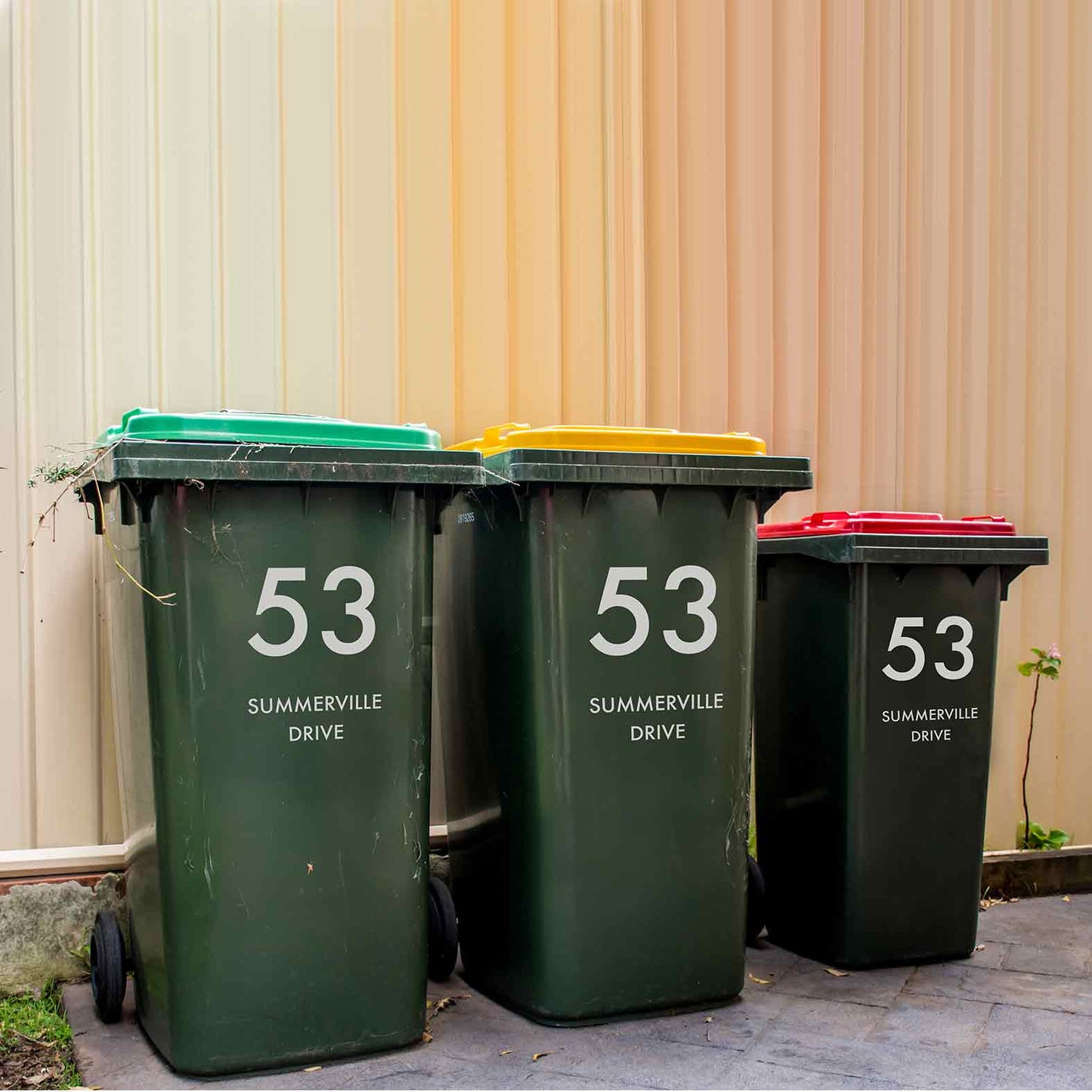 Custom Wheelie Bin Street Name & Number Sticker