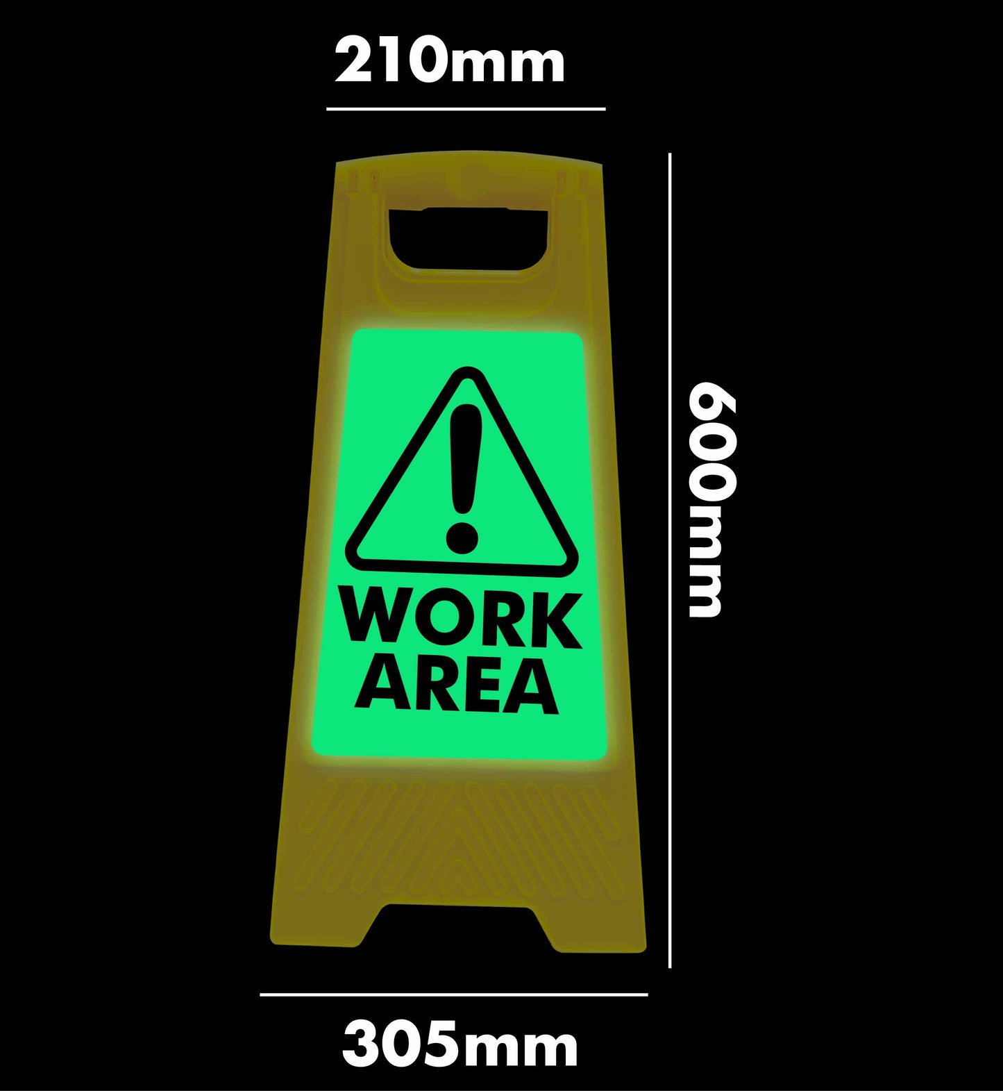Glow In The Dark - Yellow A-Frame - Work Area