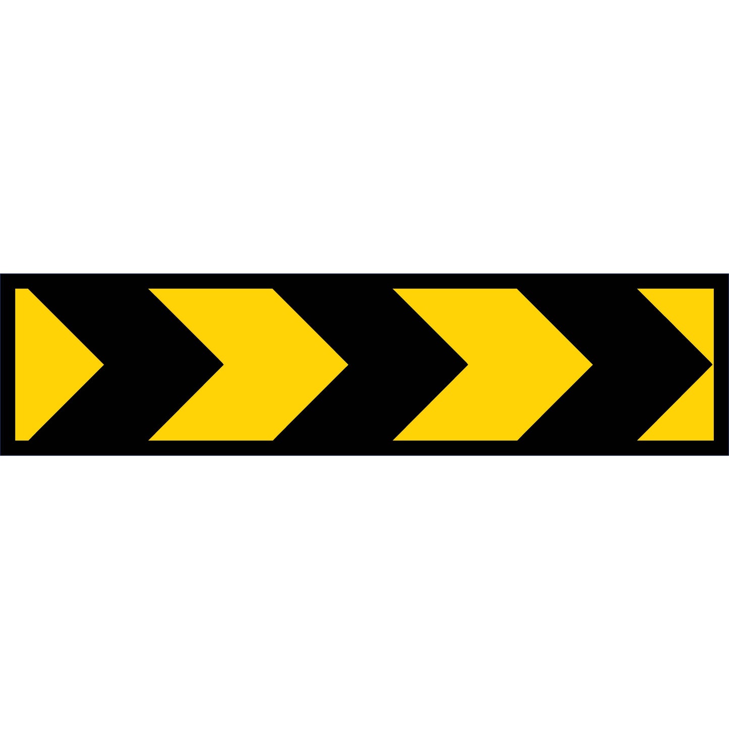 Yellow Black Bold Arrows Long Skinny Multi Message Traffic Sign