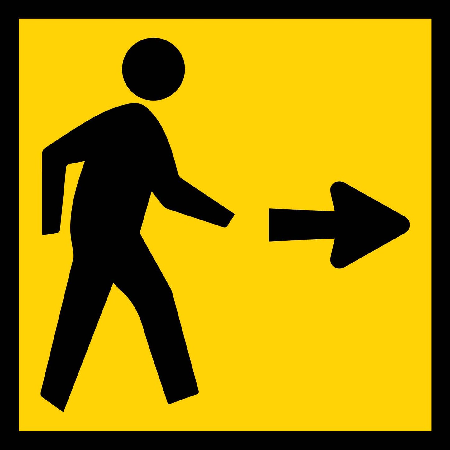 Yellow Man (Arrow Right) Multi Message Traffic Sign