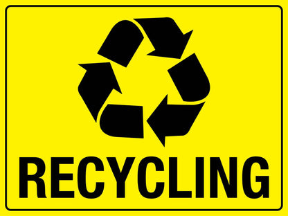 Yellow Recycling Icon Large Bin Sticker
