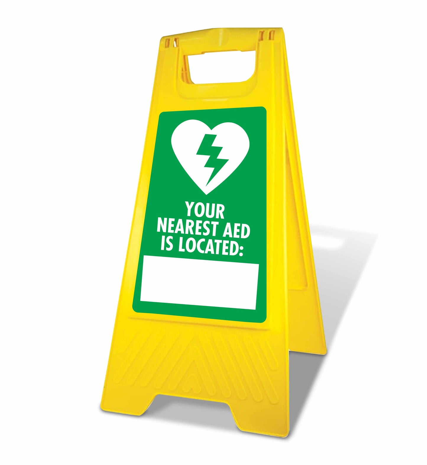 Yellow A-Frame - Your Nearest AED Is Located