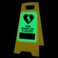 Glow In The Dark - Yellow A-Frame - Your Nearest AED is Located