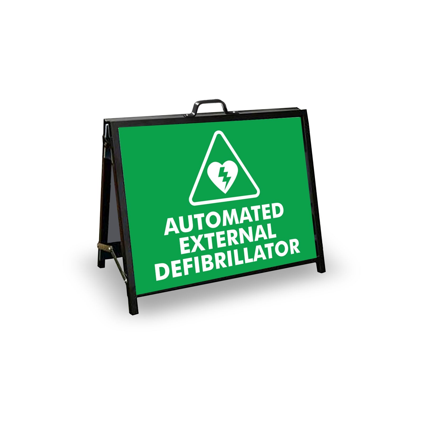A - Frame Landscape Black - Automated External Defibrillator Triangle Corflute Inserts - New Signs