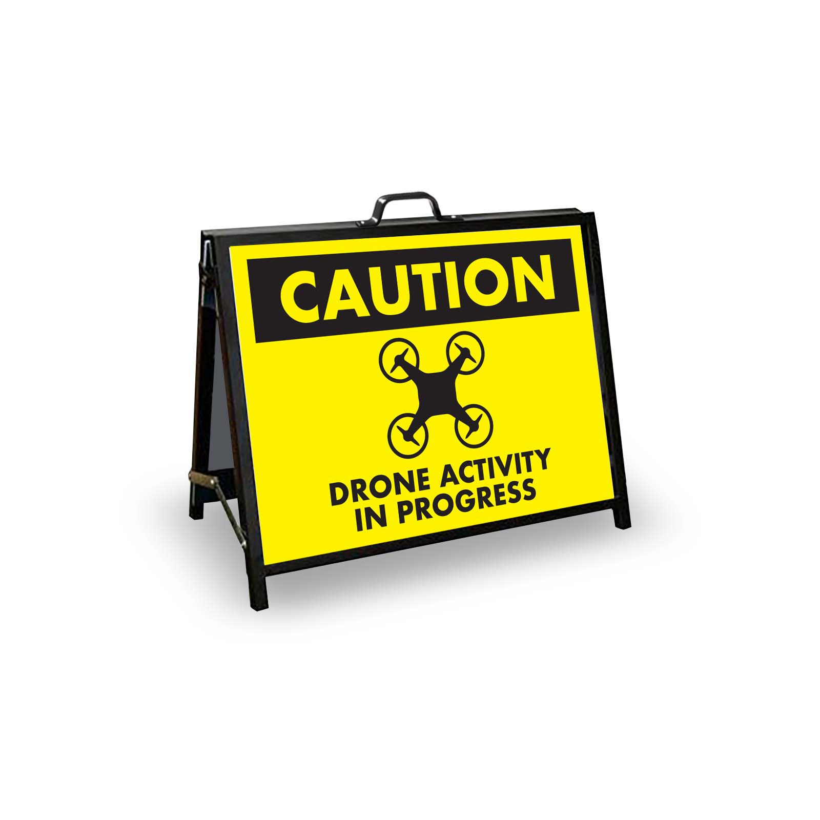 A - Frame Landscape Black - Caution Drone Activity In Progress Corflute Inserts - New Signs