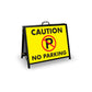 A - Frame Landscape Black - Caution No Parking Corflute Inserts - New Signs