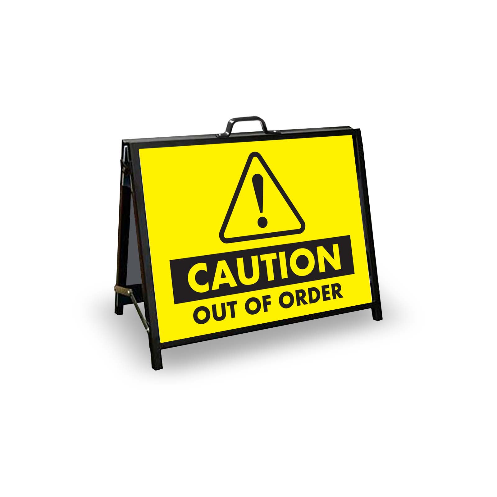 A - Frame Landscape Black - Caution Out Of Order Corflute Inserts - New Signs